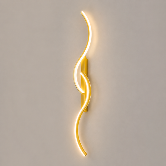 Geschwungene LED-Wandleuchte – Modernes Wellendesign – Produktansicht 1