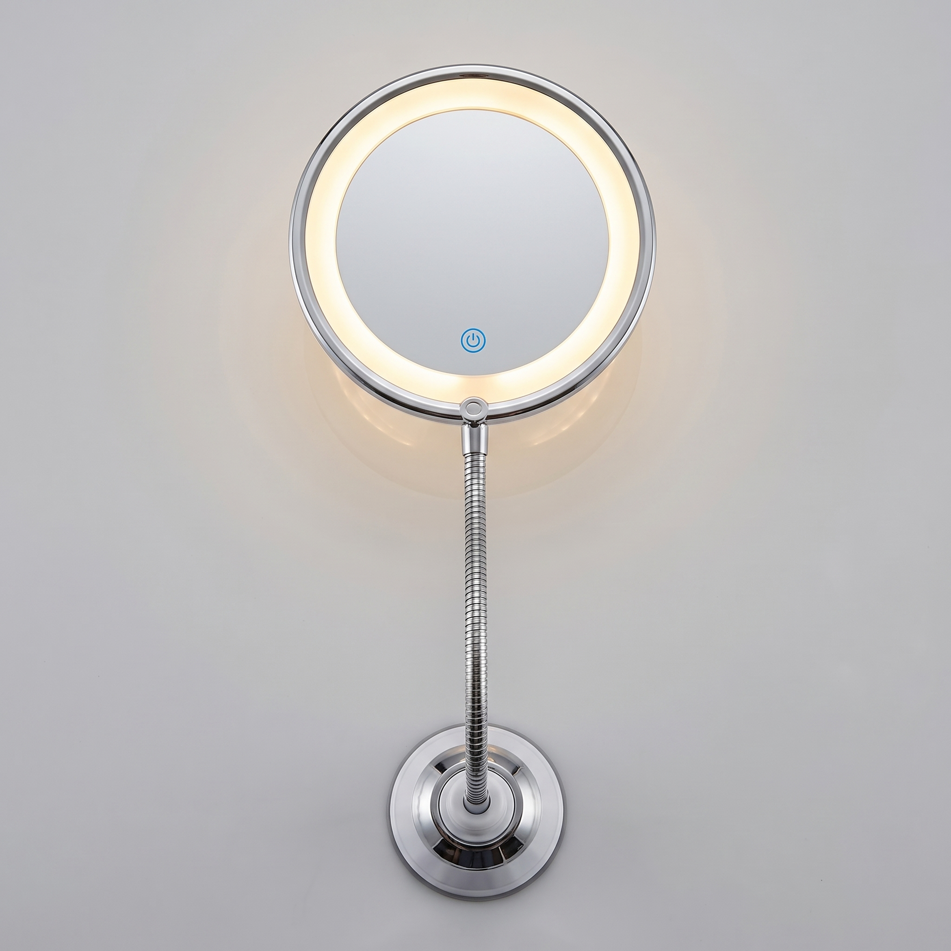 LED magnifying vanity mirror top