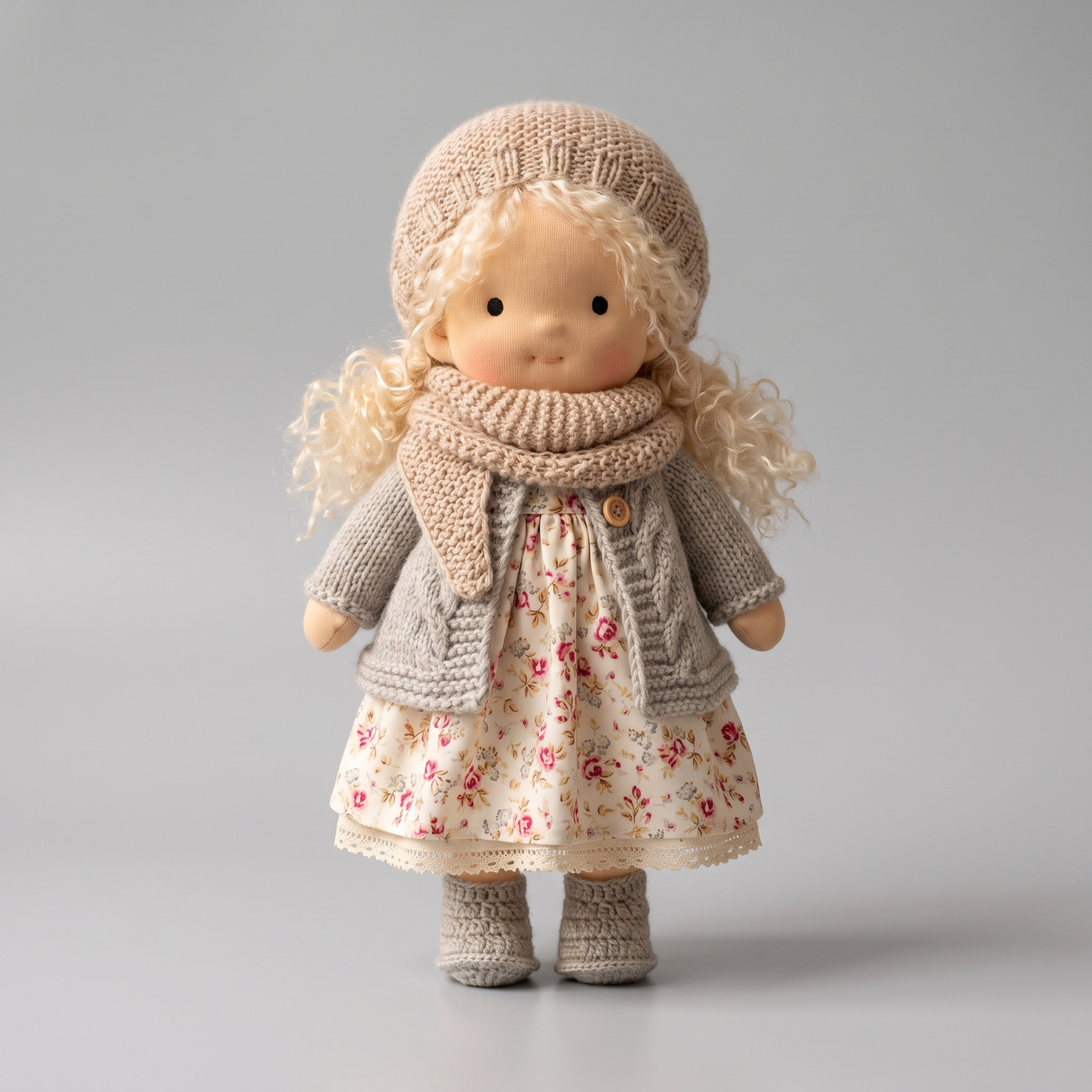 Soft baby doll plush front